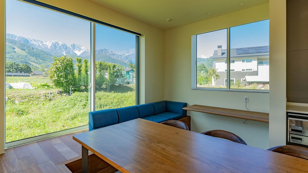 Spectacular view of nagano in summer from Bikei Chalets dining area